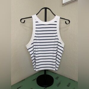 SO Navy and White Striped Tank Top